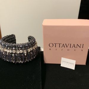 Ottaviana black and crystal cuff bracelet